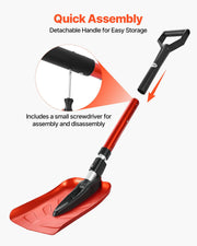Snow Shovel for Driveway, 22cm Foldable Snow Shovel with D-shaped Handle, , 36-40 in Adjustable, Lightweight V952-YJZDXCLHJ9INN70ON001V0