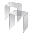 Acrylic End Table, 2 pcs C-Shaped Lucite Side Tables, Clear Acrylic Side Table for Drink, Food, Snack used in V952-YKLBZXTMSLGZUJFPMV0