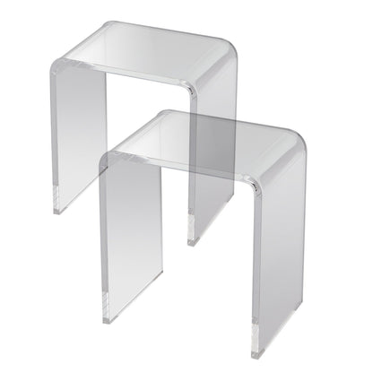 Acrylic End Table, 2 pcs C-Shaped Lucite Side Tables, Clear Acrylic Side Table for Drink, Food, Snack used in V952-YKLBZXTMSLGZUJFPMV0