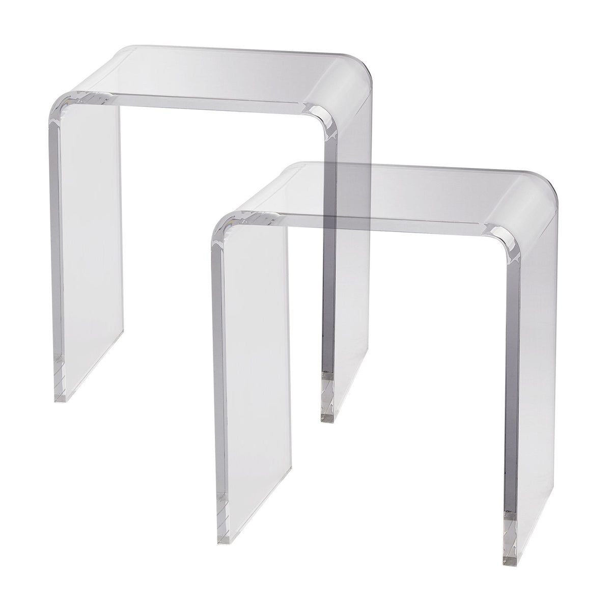 Acrylic End Table, 2 pcs C-Shaped Lucite Side Tables, Clear Acrylic Side Table for Drink, Food, Snack used in V952-YKLBZXTMSLGZUJFPMV0