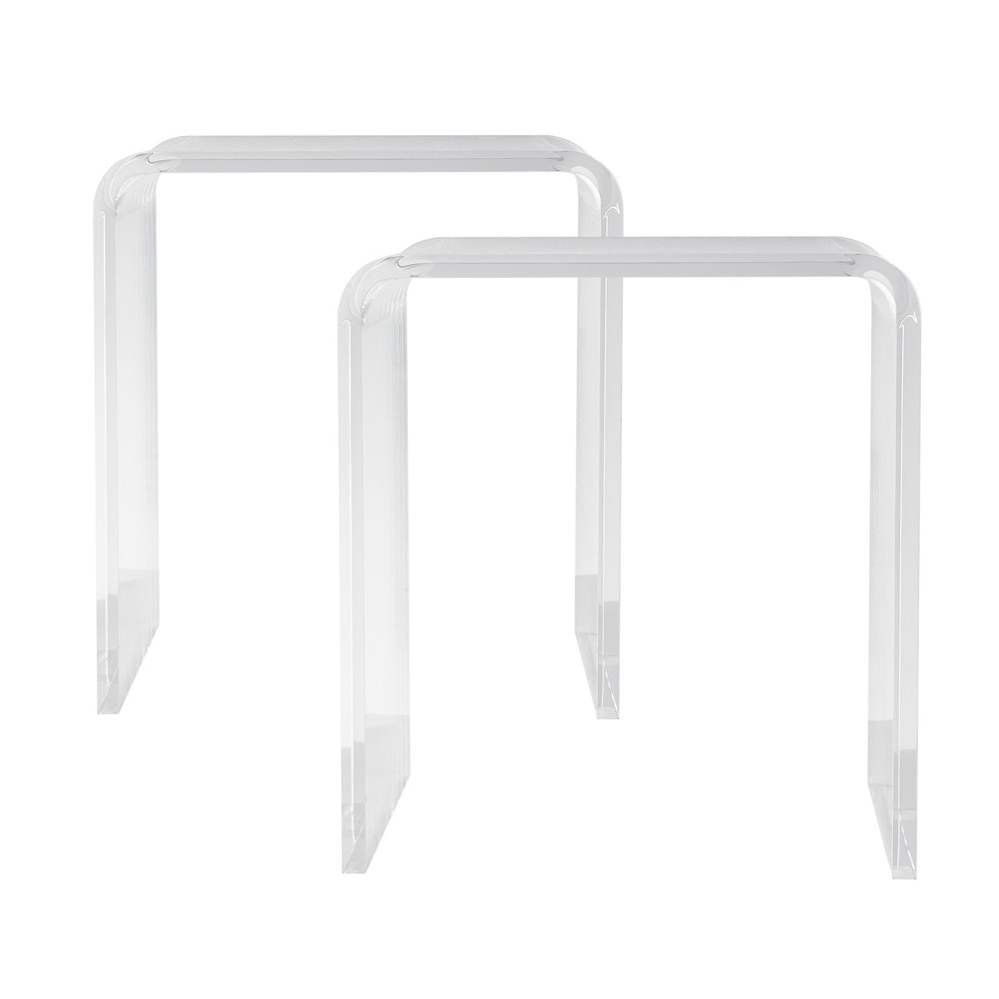 Acrylic End Table, 2 pcs C-Shaped Lucite Side Tables, Clear Acrylic Side Table for Drink, Food, Snack used in V952-YKLBZXTMSLGZUJFPMV0
