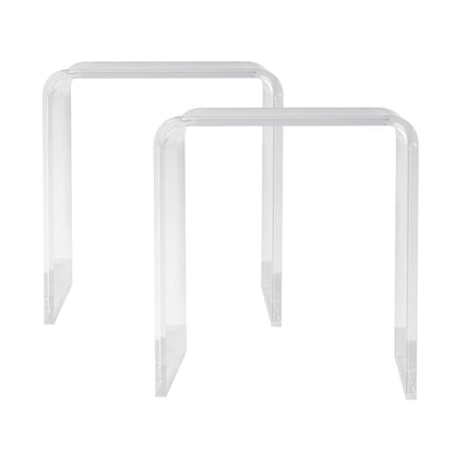 Acrylic End Table, 2 pcs C-Shaped Lucite Side Tables, Clear Acrylic Side Table for Drink, Food, Snack used in V952-YKLBZXTMSLGZUJFPMV0