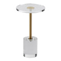 Clear Acrylic End Table, Acrylic Side Table with a Solid Base, 11.9 x 11.9 inch Round Tabletop, 21.4 inch V952-YKLBZYXTMSDGZLXAPV0