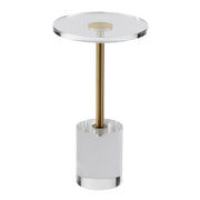 Clear Acrylic End Table, Acrylic Side Table with a Solid Base, 11.9 x 11.9 inch Round Tabletop, 21.4 inch V952-YKLBZYXTMSDGZLXAPV0