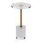 Clear Acrylic End Table, Acrylic Side Table with a Solid Base, 11.9 x 11.9 inch Round Tabletop, 21.4 inch V952-YKLBZYXTMSDGZLXAPV0