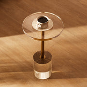 Clear Acrylic End Table, Acrylic Side Table with a Solid Base, 11.9 x 11.9 inch Round Tabletop, 21.4 inch V952-YKLBZYXTMSDGZLXAPV0