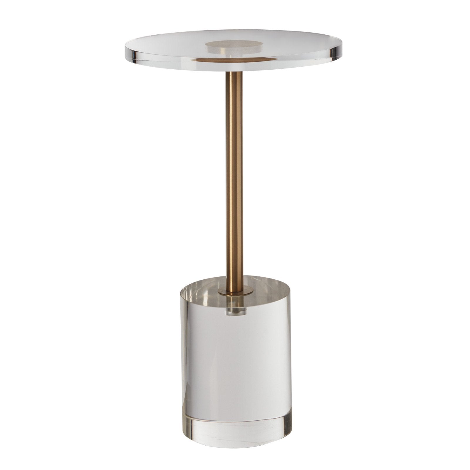Clear Acrylic End Table, Acrylic Side Table with a Solid Base, 11.9 x 11.9 inch Round Tabletop, 21.4 inch V952-YKLBZYXTMSDGZLXAPV0