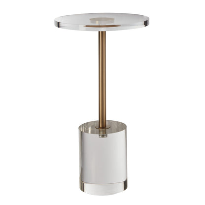 Clear Acrylic End Table, Acrylic Side Table with a Solid Base, 11.9 x 11.9 inch Round Tabletop, 21.4 inch V952-YKLBZYXTMSDGZLXAPV0