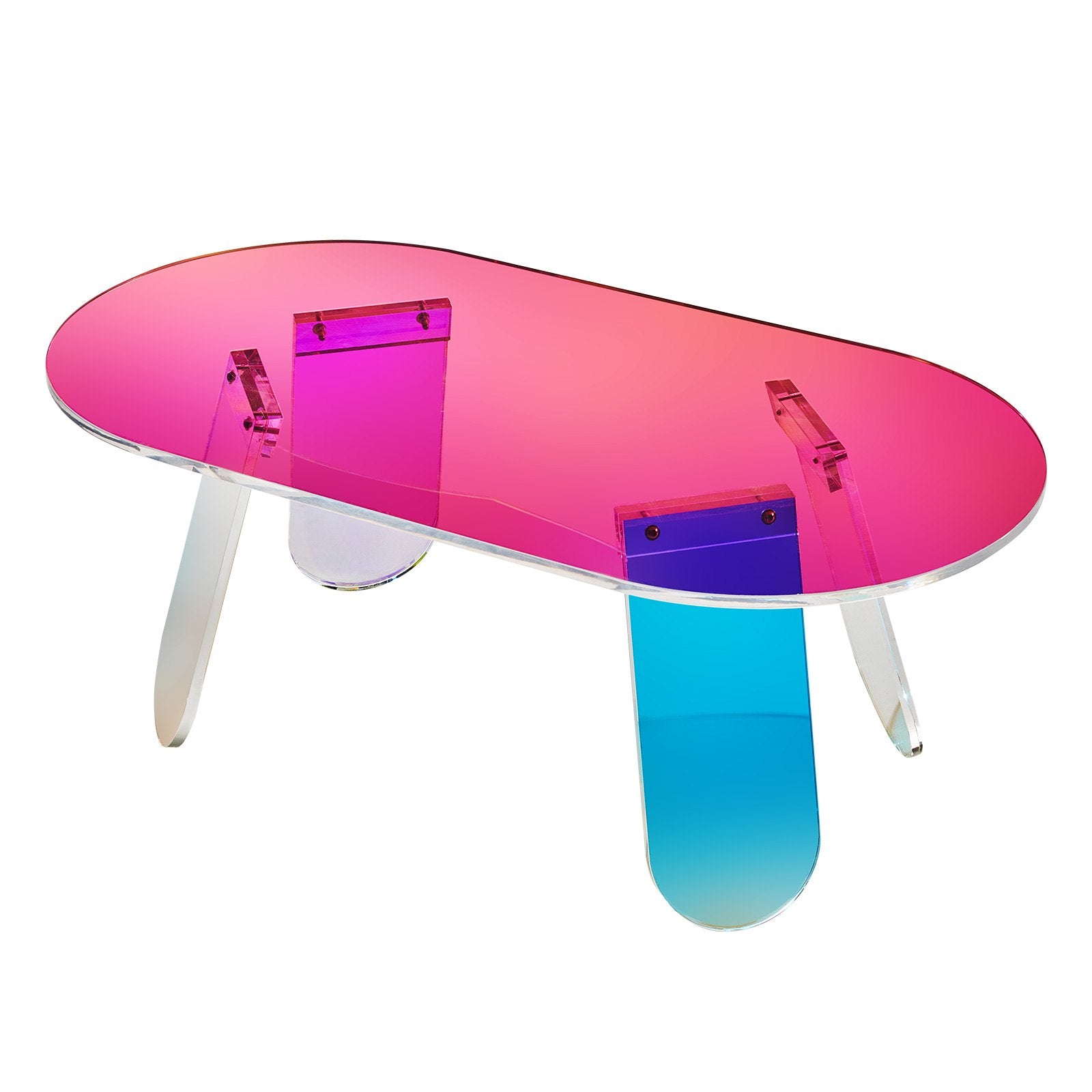 Acrylic Coffee Table, Iridescent Acrylic End Table, 13.8 inch high Colorful Acrylic Side Table, for Coffee, V952-YKLKFZTYXXCSDUW2OV0