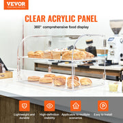 Pastry Display Case, 2-Tier Commercial Countertop Bakery Display Case, Acrylic Display Box with Rear Door V952-YKLMBZSJYKL2HBKHNV0
