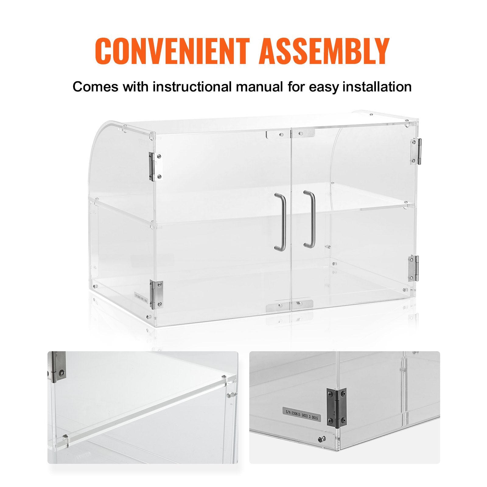 Pastry Display Case, 2-Tier Commercial Countertop Bakery Display Case, Acrylic Display Box with Rear Door V952-YKLMBZSJYKL2HBKHNV0