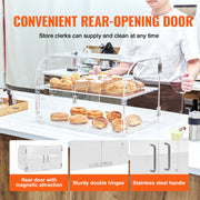 Pastry Display Case, 2-Tier Commercial Countertop Bakery Display Case, Acrylic Display Box with Rear Door V952-YKLMBZSJYKL2HBKHNV0