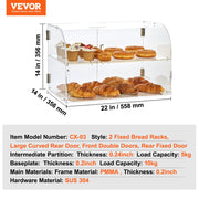 Pastry Display Case, 2-Tier Commercial Countertop Bakery Display Case, Acrylic Display Box with Rear Door V952-YKLMBZSJYKL2HBKHNV0