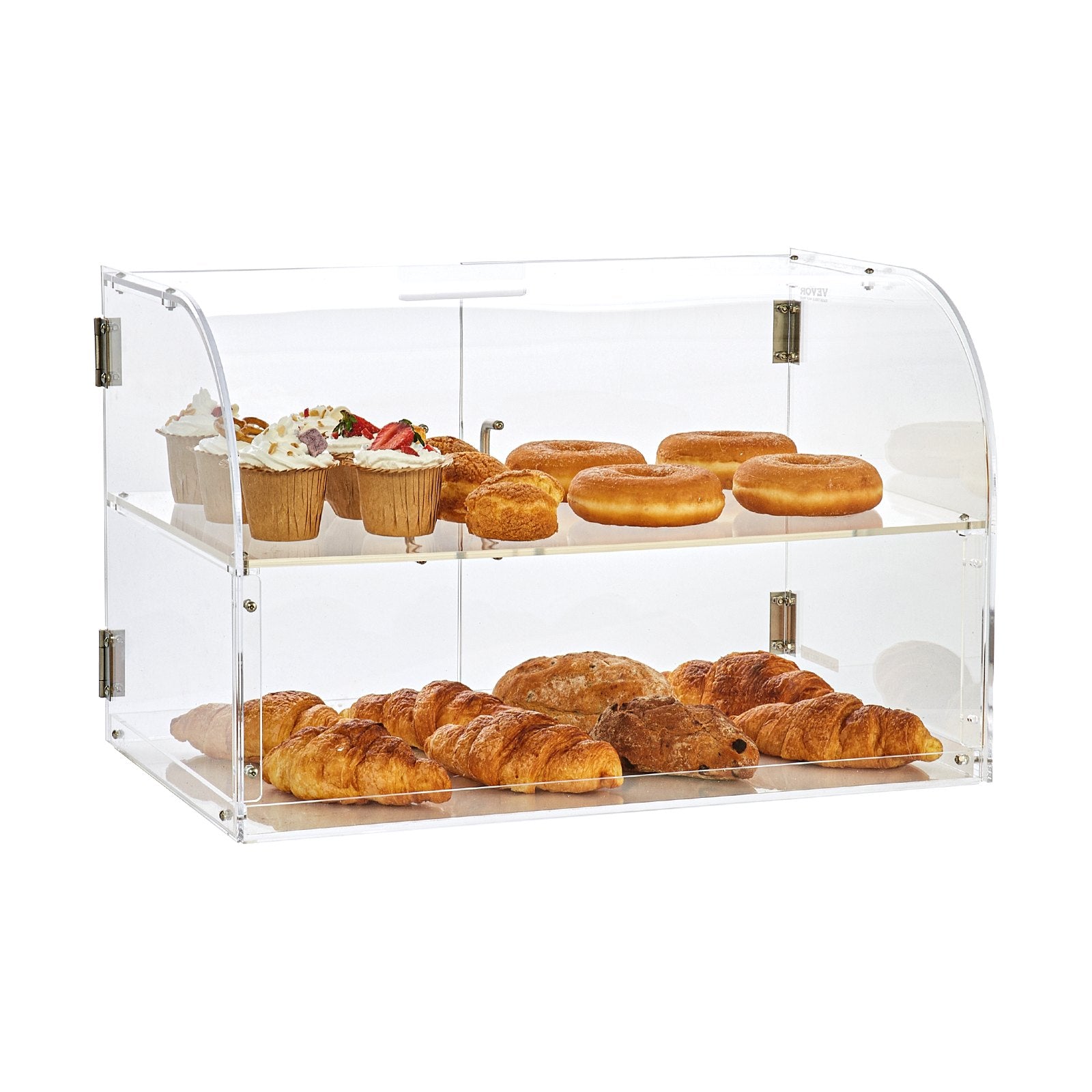 Pastry Display Case, 2-Tier Commercial Countertop Bakery Display Case, Acrylic Display Box with Rear Door V952-YKLMBZSJYKL2HBKHNV0