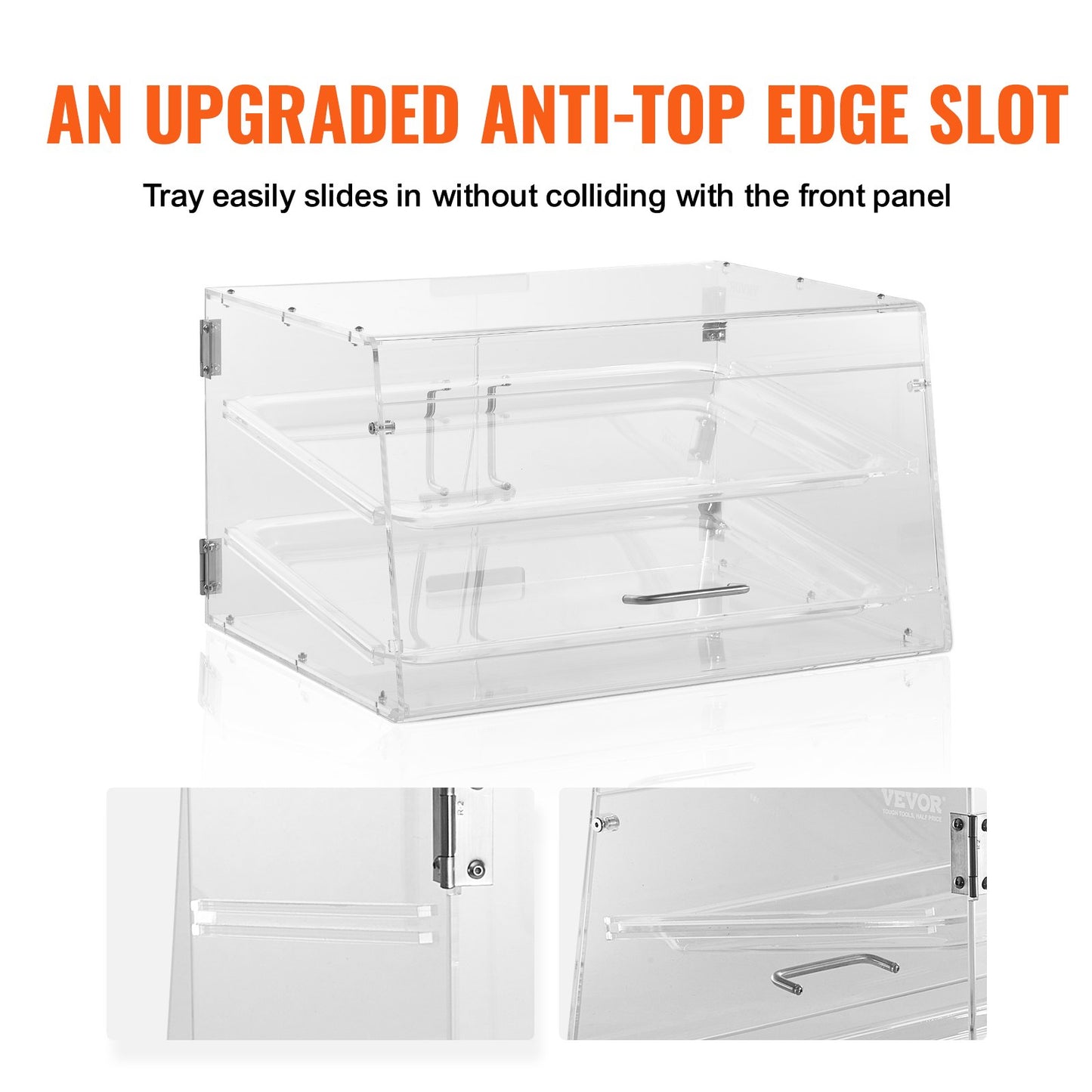 Pastry Display Case, 2-Tier Commercial Countertop Bakery Display Case, Acrylic Display Box with Rear Door V952-YKLMBZSJYKL2YEFSCV0
