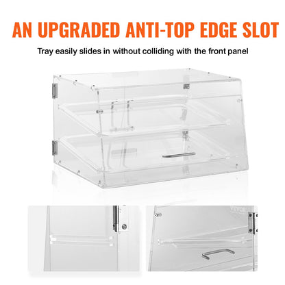 Pastry Display Case, 2-Tier Commercial Countertop Bakery Display Case, Acrylic Display Box with Rear Door V952-YKLMBZSJYKL2YEFSCV0