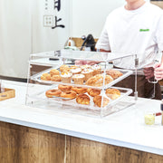 Pastry Display Case, 2-Tier Commercial Countertop Bakery Display Case, Acrylic Display Box with Rear Door V952-YKLMBZSJYKL2YEFSCV0