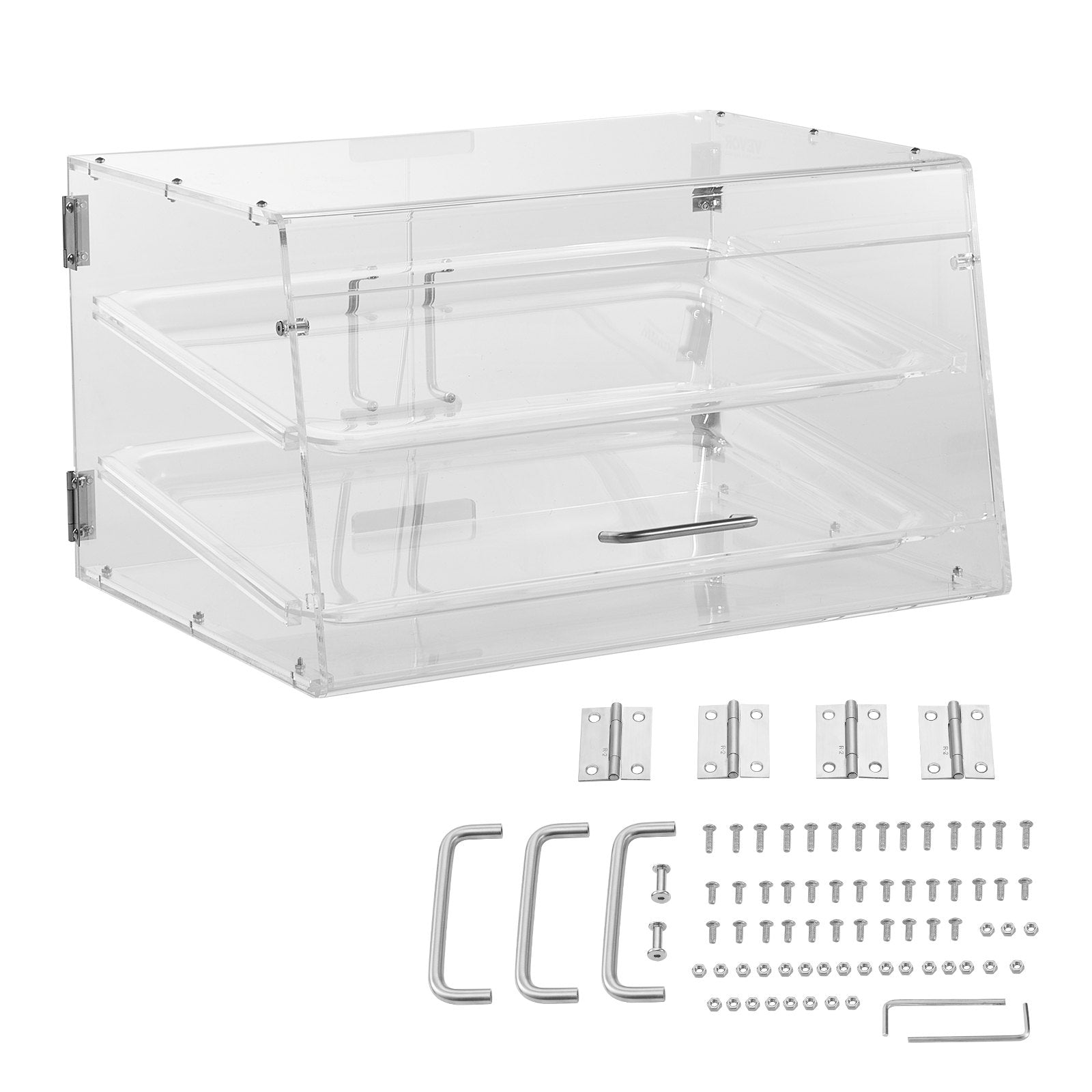 Pastry Display Case, 2-Tier Commercial Countertop Bakery Display Case, Acrylic Display Box with Rear Door V952-YKLMBZSJYKL2YEFSCV0