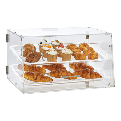 Pastry Display Case, 2-Tier Commercial Countertop Bakery Display Case, Acrylic Display Box with Rear Door V952-YKLMBZSJYKL2YEFSCV0