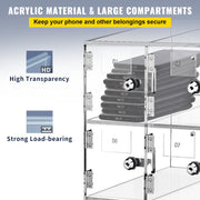 Acrylic Cell Phone Locker Box Storage Cabinet Pocket w/Keys 20 Slots Clear V952-YKLSJCWJSJB20Y5QIV0