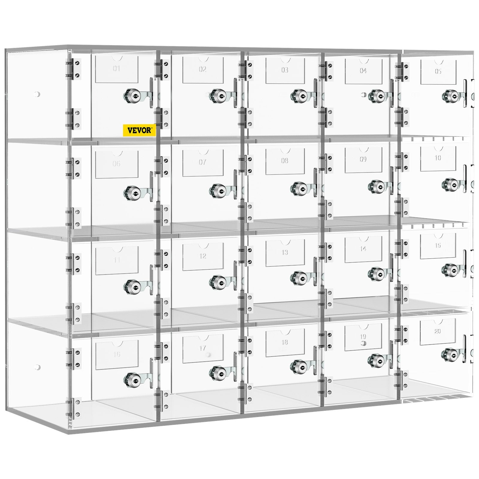 Acrylic Cell Phone Locker Box Storage Cabinet Pocket w/Keys 20 Slots Clear V952-YKLSJCWJSJB20Y5QIV0