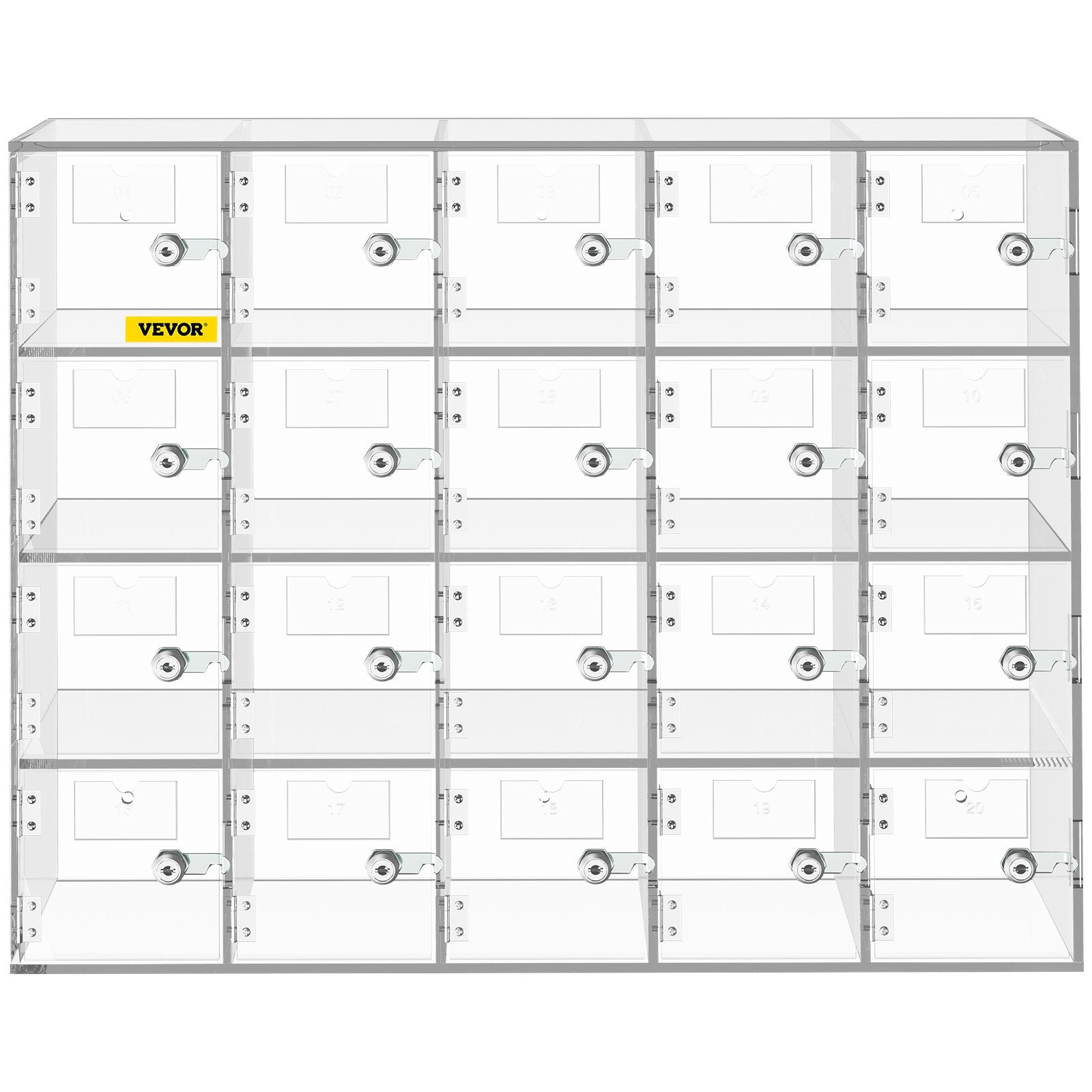 Acrylic Cell Phone Locker Box Storage Cabinet Pocket w/Keys 20 Slots Clear V952-YKLSJCWJSJB20Y5QIV0