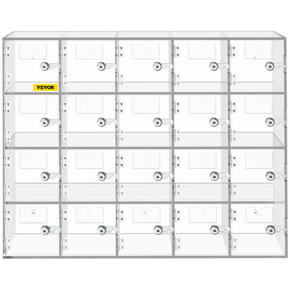 Acrylic Cell Phone Locker Box Storage Cabinet Pocket w/Keys 20 Slots Clear V952-YKLSJCWJSJB20Y5QIV0