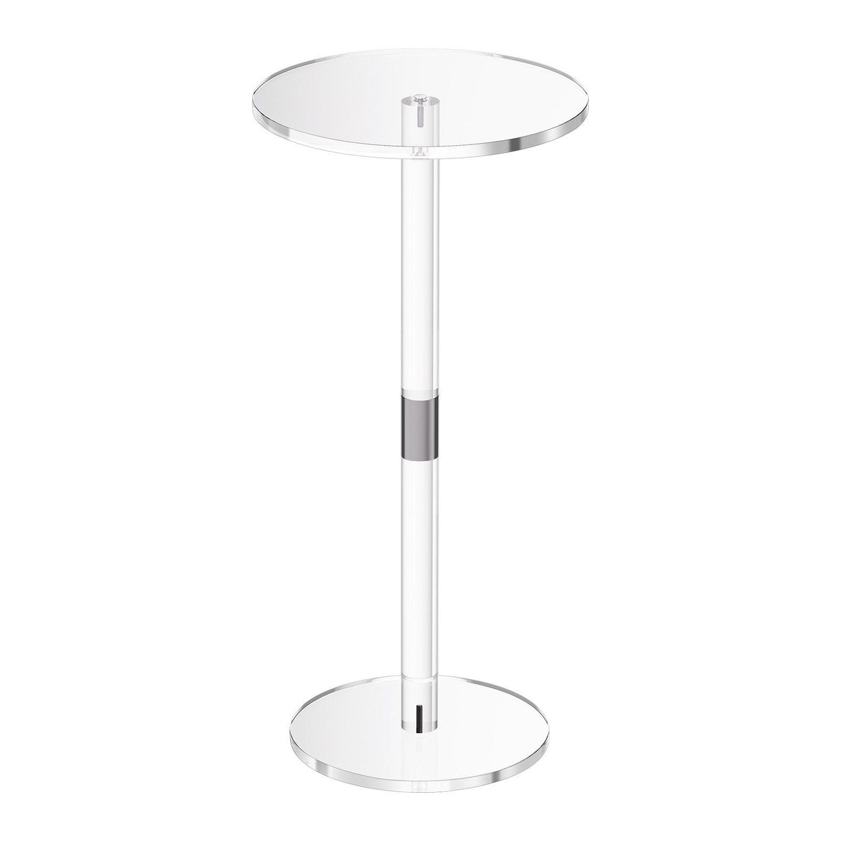 Acrylic Drink Table, Clear End Table Round Top with Solid Post, Modern Acrylic Cake Table Stand, Transparent V952-YKLZBZCZKYXYG8GBG001V0