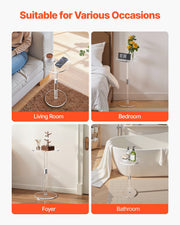 Acrylic Drink Table, Clear End Table Round Top with Solid Post, Modern Acrylic Cake Table Stand, Transparent V952-YKLZBZCZKYXYG8GBG001V0