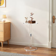 Acrylic Drink Table, Clear End Table Round Top with Solid Post, Modern Acrylic Cake Table Stand, Transparent V952-YKLZBZCZKYXYG8GBG001V0