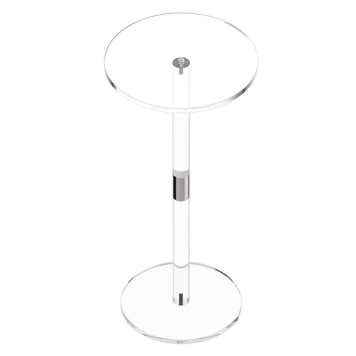Acrylic Drink Table, Clear End Table Round Top with Solid Post, Modern Acrylic Cake Table Stand, Transparent V952-YKLZBZCZKYXYG8GBG001V0