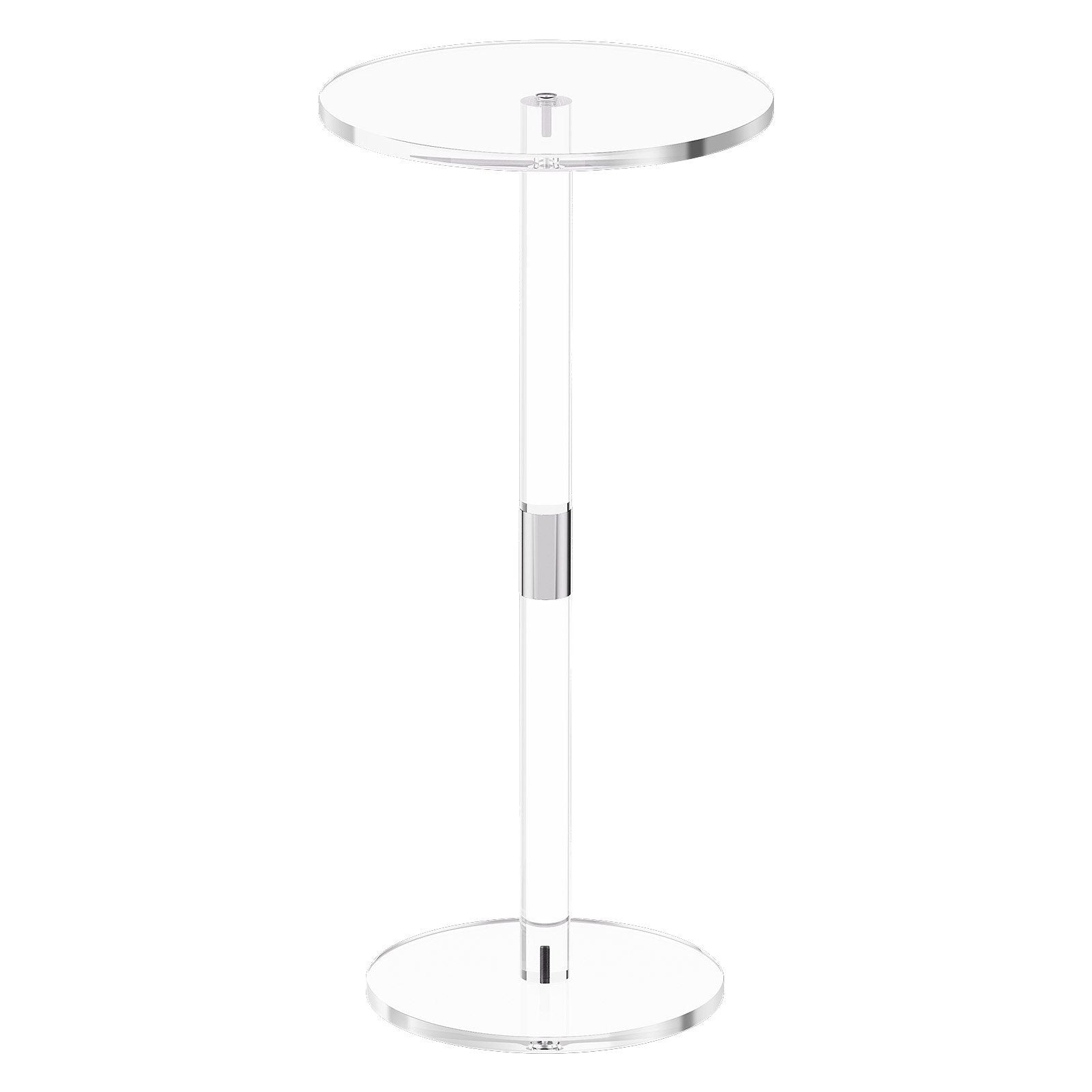 Acrylic Drink Table, Clear End Table Round Top with Solid Post, Modern Acrylic Cake Table Stand, Transparent V952-YKLZBZCZKYXYG8GBG001V0