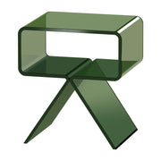 Acrylic Nightstand Side Table, Modern Clear Bedside Table with Storage Shelf, Transparent Small End Desk for V952-YKLZBZYTSJXESLMY4001V0