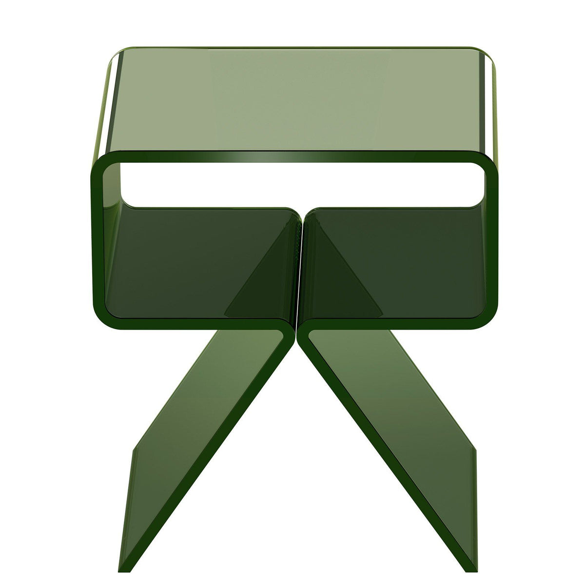 Acrylic Nightstand Side Table, Modern Clear Bedside Table with Storage Shelf, Transparent Small End Desk for V952-YKLZBZYTSJXESLMY4001V0