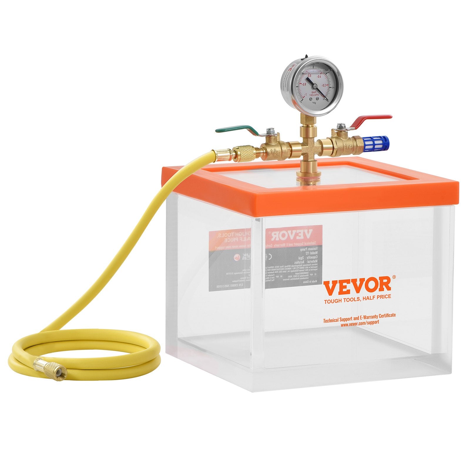 2 Gallon Vacuum Chamber, Upgraded Multipurpose Acrylic Vacuum Degassing Chamber, Transparent Vacuum Chamber, V952-YKLZKQYKL2GAAHHNZV0