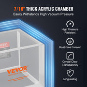2 Gallon Vacuum Chamber, Upgraded Multipurpose Acrylic Vacuum Degassing Chamber, Transparent Vacuum Chamber, V952-YKLZKQYKL2GAAHHNZV0