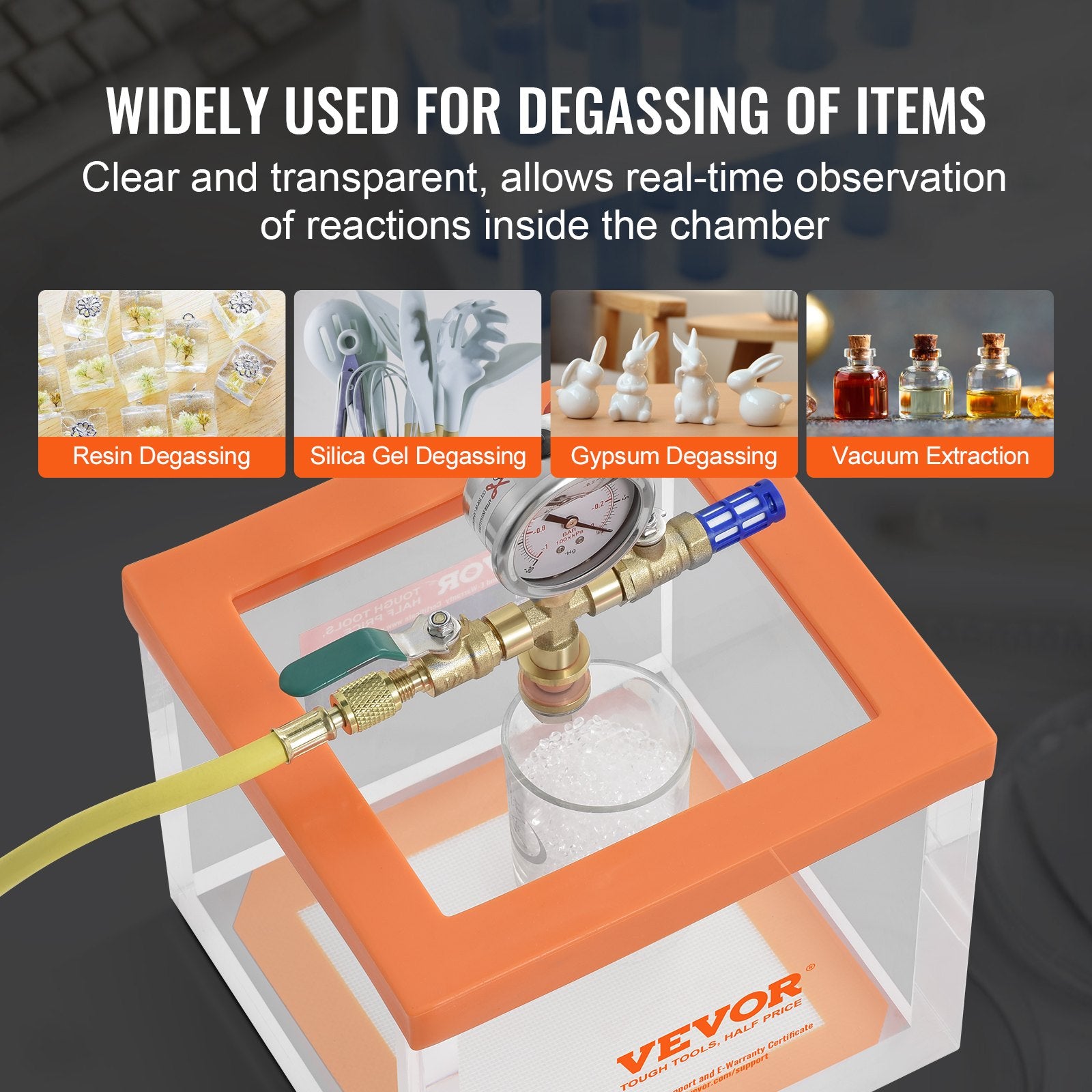 2 Gallon Vacuum Chamber, Upgraded Multipurpose Acrylic Vacuum Degassing Chamber, Transparent Vacuum Chamber, V952-YKLZKQYKL2GAAHHNZV0