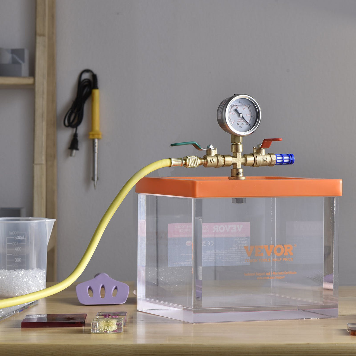 2 Gallon Vacuum Chamber, Upgraded Multipurpose Acrylic Vacuum Degassing Chamber, Transparent Vacuum Chamber, V952-YKLZKQYKL2GAAHHNZV0