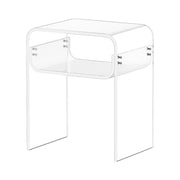 Acrylic Side Table, 2 Tiers Clear Bedside Table with Storage Shelf, Modern Rectangle Acrylic End Desk, V952-YKLZYCXXBZCZVRCD6001V0
