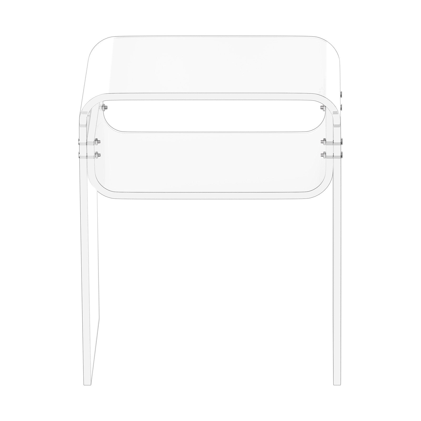 Acrylic Side Table, 2 Tiers Clear Bedside Table with Storage Shelf, Modern Rectangle Acrylic End Desk, V952-YKLZYCXXBZCZVRCD6001V0