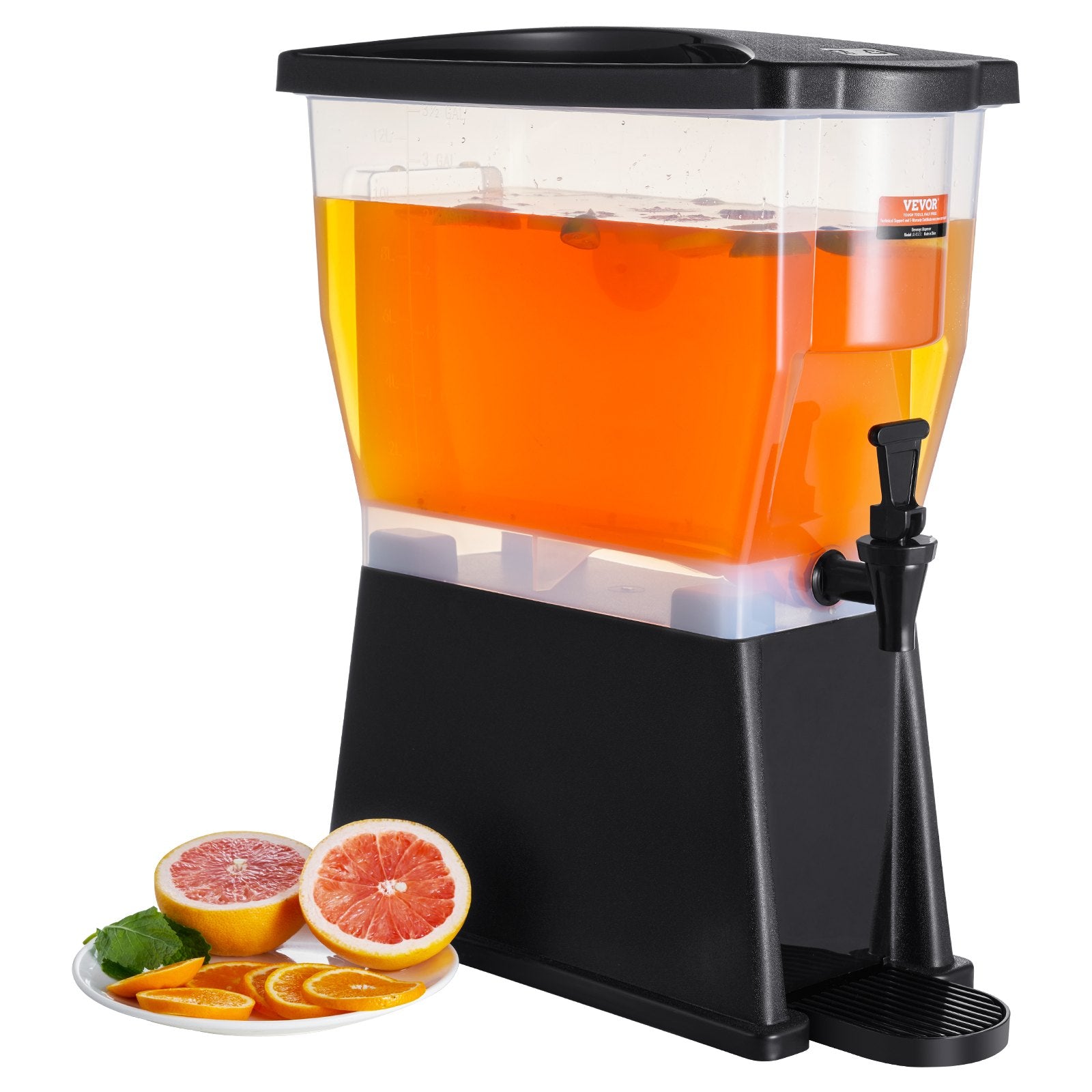 Beverage Dispenser, 3 Gallon Drink Dispenser for Parties, Plastic Juice Dispenser with Stand Spigot Lid, Iced V952-YLFPQSLFPQSLBDLFNV0