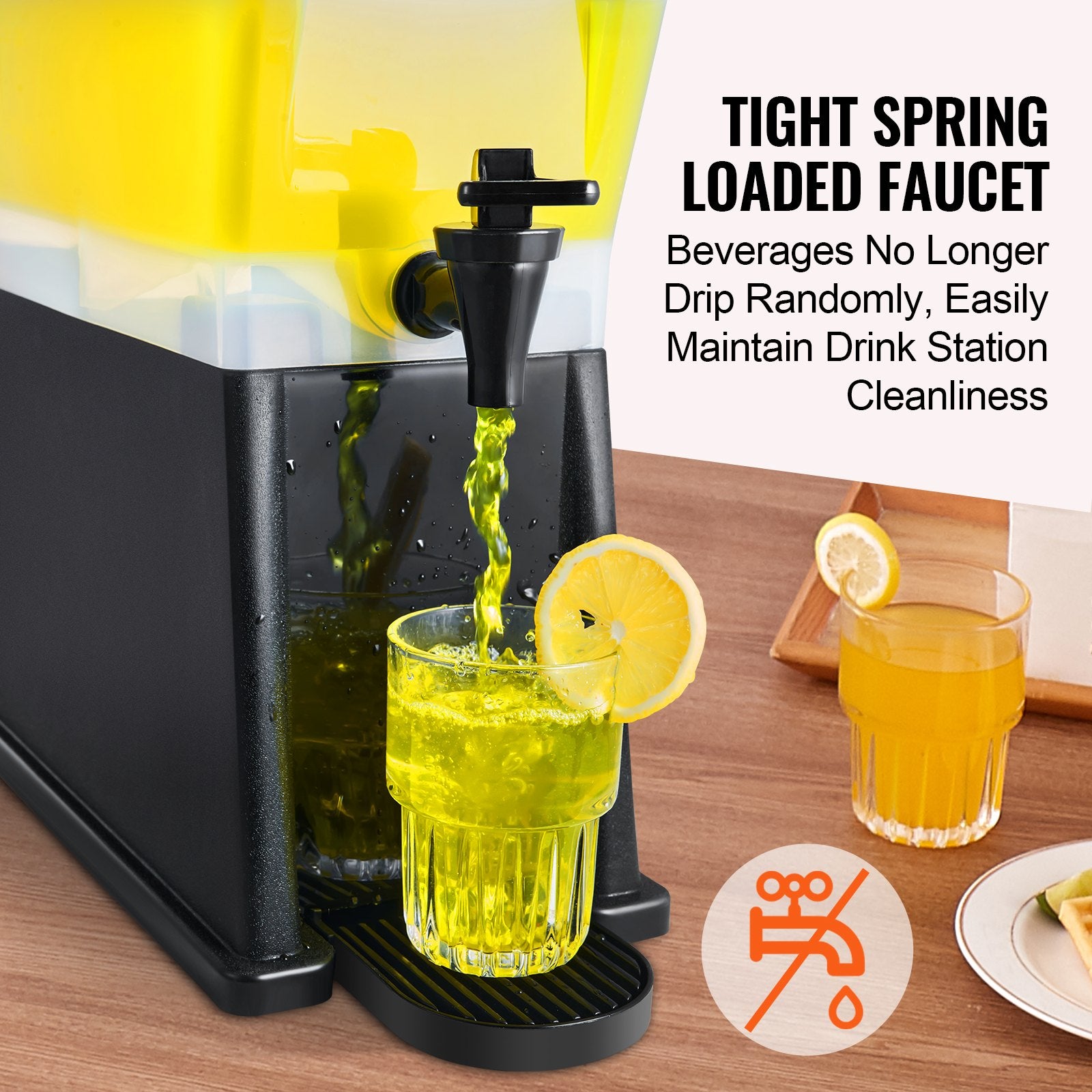 Beverage Dispenser, 3 Gallon Drink Dispenser for Parties, Plastic Juice Dispenser with Stand Spigot Lid, Iced V952-YLFPQSLFPQSLBDLFNV0