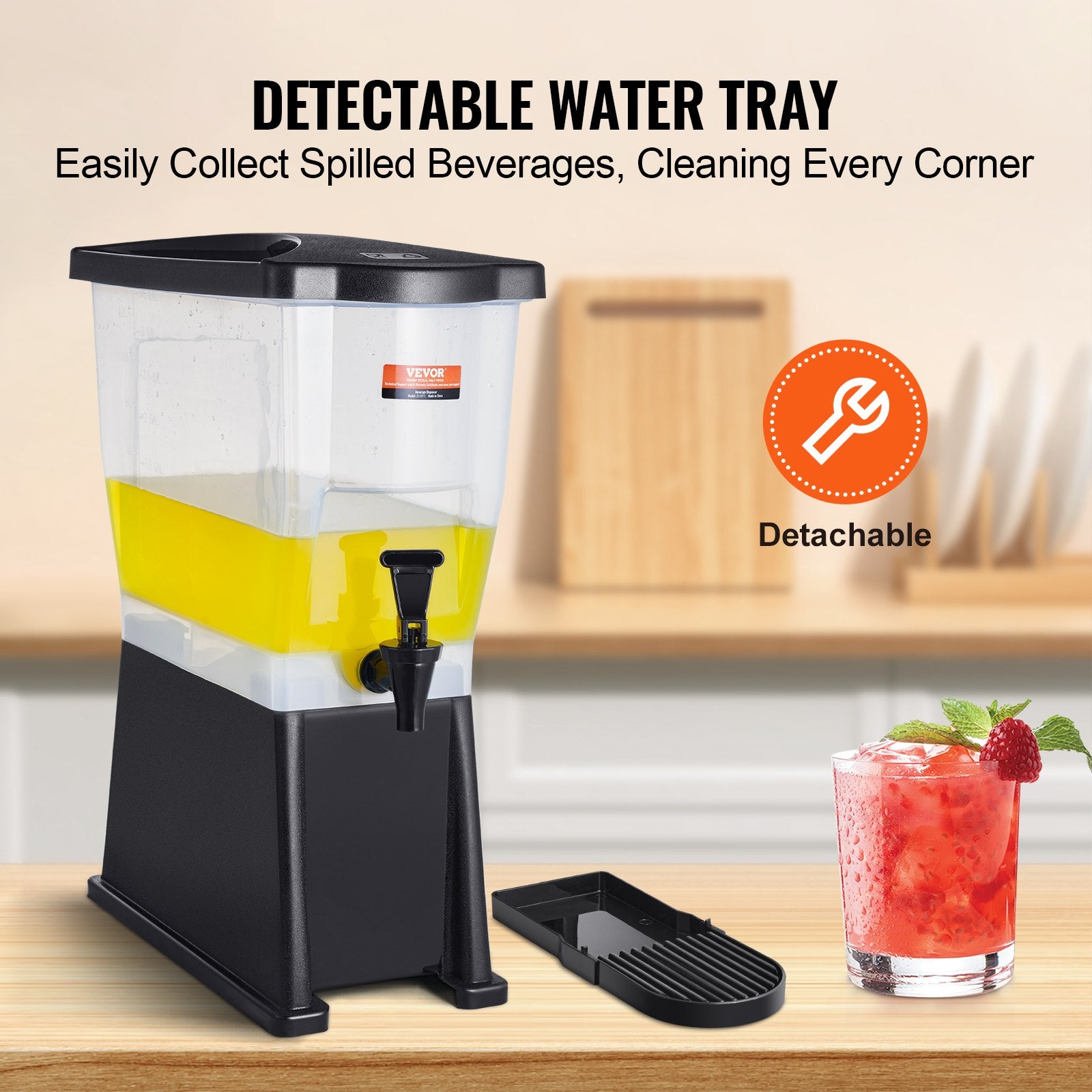 Beverage Dispenser, 3 Gallon Drink Dispenser for Parties, Plastic Juice Dispenser with Stand Spigot Lid, Iced V952-YLFPQSLFPQSLBDLFNV0