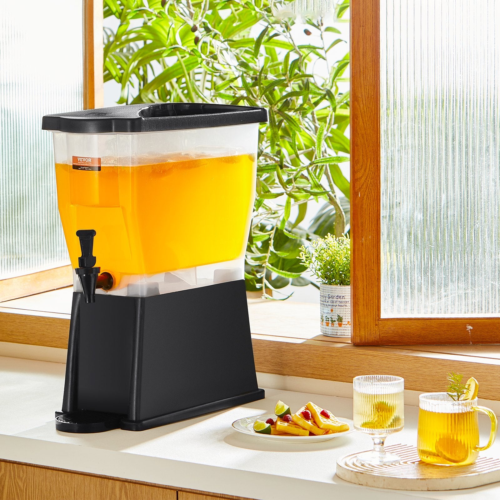 Beverage Dispenser, 3 Gallon Drink Dispenser for Parties, Plastic Juice Dispenser with Stand Spigot Lid, Iced V952-YLFPQSLFPQSLBDLFNV0