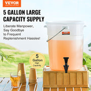 Beverage Dispenser, 5 Gallon Drink Dispensers for Parties, Plastic Juice Dispenser with Spigot and Lid, Iced V952-YLFPQSLFPQWDWXXWHV0