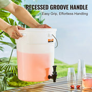 Beverage Dispenser, 5 Gallon Drink Dispensers for Parties, Plastic Juice Dispenser with Spigot and Lid, Iced V952-YLFPQSLFPQWDWXXWHV0