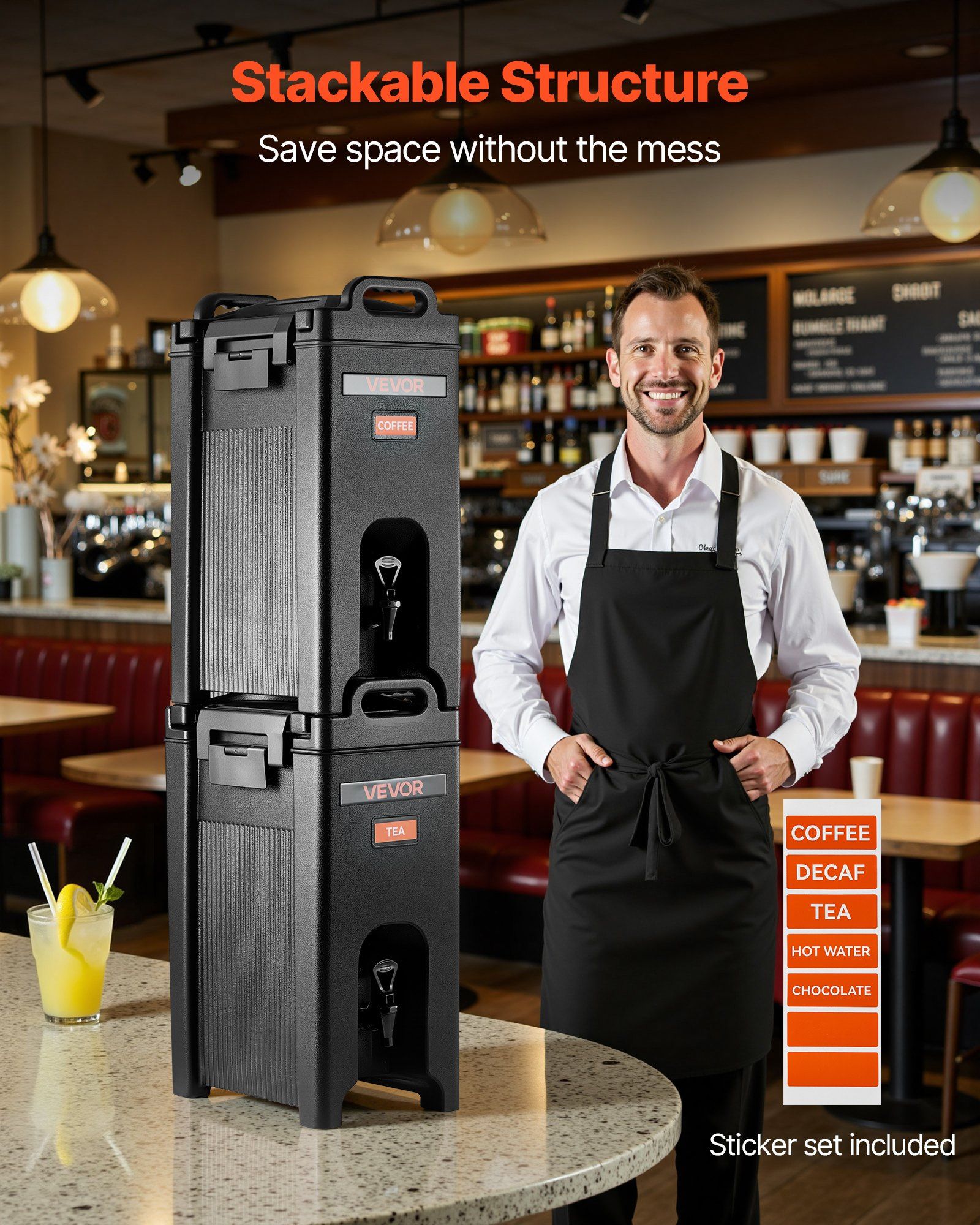 Insulated Beverage Dispenser, 5 Gal/19L Hot and Cold Beverage Server with Spigot & Handle, Food-Grade Thermal V952-YLHLQQHS5JLFVR6ST001V0