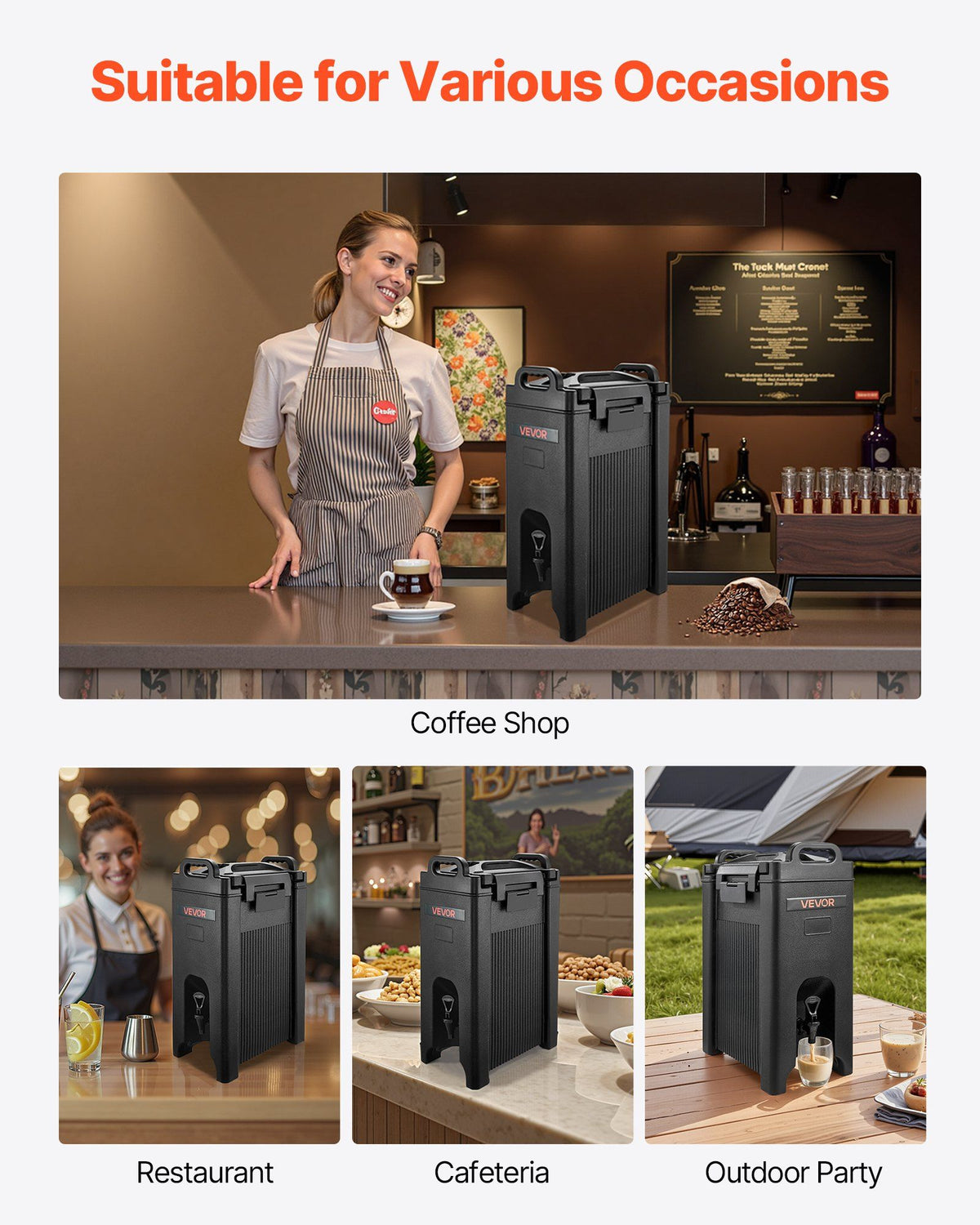 Insulated Beverage Dispenser, 5 Gal/19L Hot and Cold Beverage Server with Spigot & Handle, Food-Grade Thermal V952-YLHLQQHS5JLFVR6ST001V0