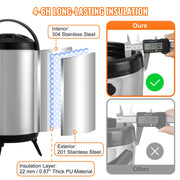 Stainless Steel Insulated Beverage Dispenser, 7.6 Liter, Thermal Hot and Cold Drink Server Dispenser with V952-YLHLQQYX10L0ZNM43V0