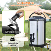 Stainless Steel Insulated Beverage Dispenser, 7.6 Liter, Thermal Hot and Cold Drink Server Dispenser with V952-YLHLQQYX10L0ZNM43V0